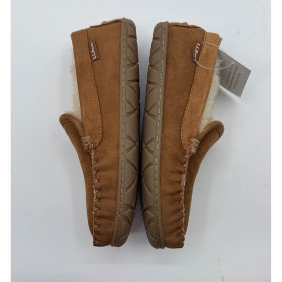 L.L. Bean Womens Wicked Good Venetian Slippers 8M Brown Suede & Shearling Indoor - Picture 4 of 10